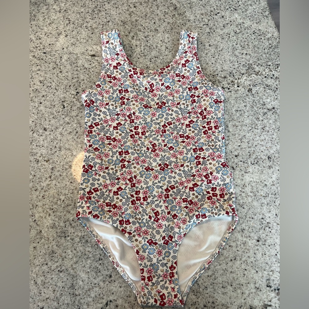 H&M swimsuit floral girls size 4-6 years